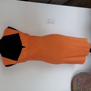 Orange stretch cotton dress